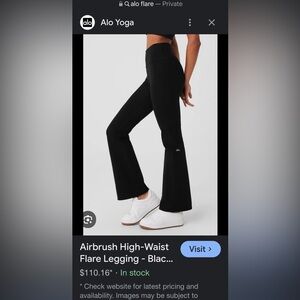 ALO Airbrush High Waist 7/8 Bootcut Legging Black Size S